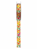 Ruban Fleurs Colorées - RUBAN CHOCOLAT
